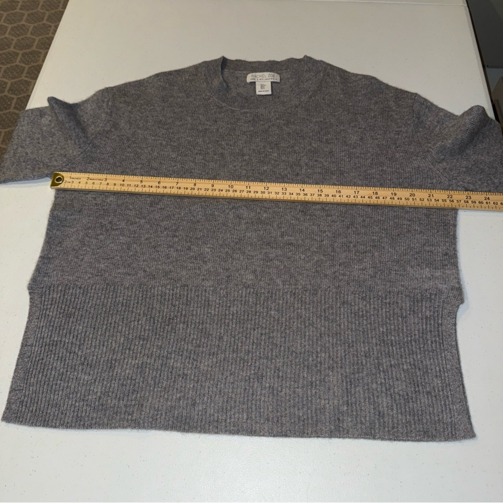 Rachel Zoe Women Long Sleeves 100% 2Ply Cashmere Luxury Sweater Size Small Gray - Picture 5 of 8